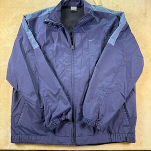 Nike Mens‎ Full Zip Lightweight Track Jacket Large Blue Athletic Windbreaker